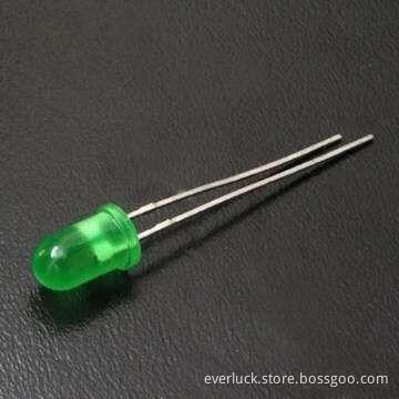 3mm LED Diode with Green Diffused Lens Type and Forward Voltage Ranging from 1.8 to 2.6V